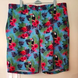 Colorful Tropical Print Shorts
